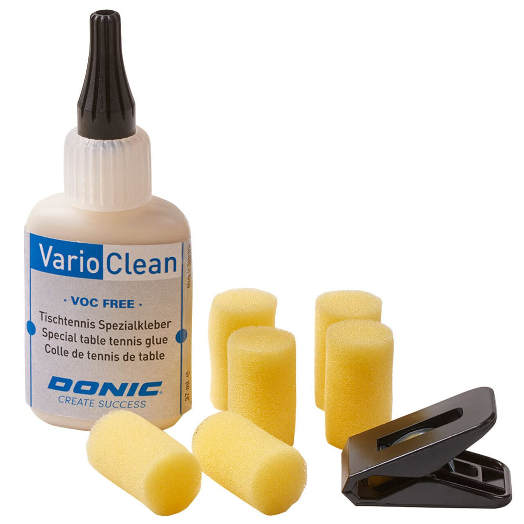 DONIC Vario Clean Kleber, Wasserbasiert, Flüssig, Tischtennis-Kleber, Weiss