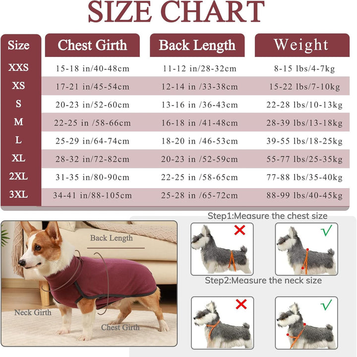 Hundepullover aus Fleece, warmer und leichter Pullover, Pyjama, Mantel, für Herbst und Winter, kalte
