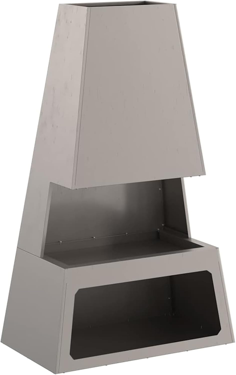Gecheer Feuergrill, kegelförmiges Design, 60x35x100 cm, Cortenstahl, für Aussenbereich und Entspannu