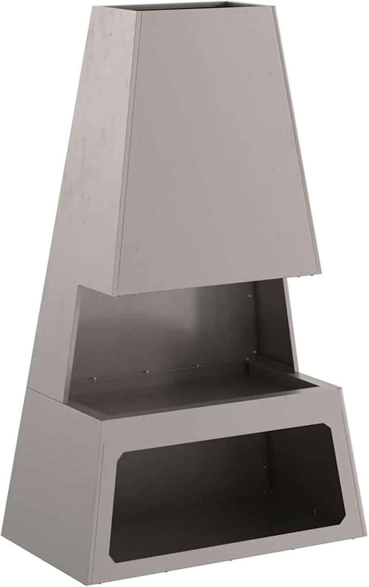 Gecheer Feuergrill, kegelförmiges Design, 60x35x100 cm, Cortenstahl, für Aussenbereich und Entspannu