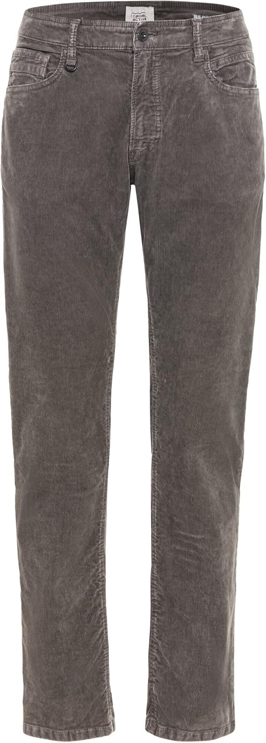 camel active Herren Regular Fit Hose Houston mit Struktur Jeans 31W / 34L Grau, 31W / 34L Grau