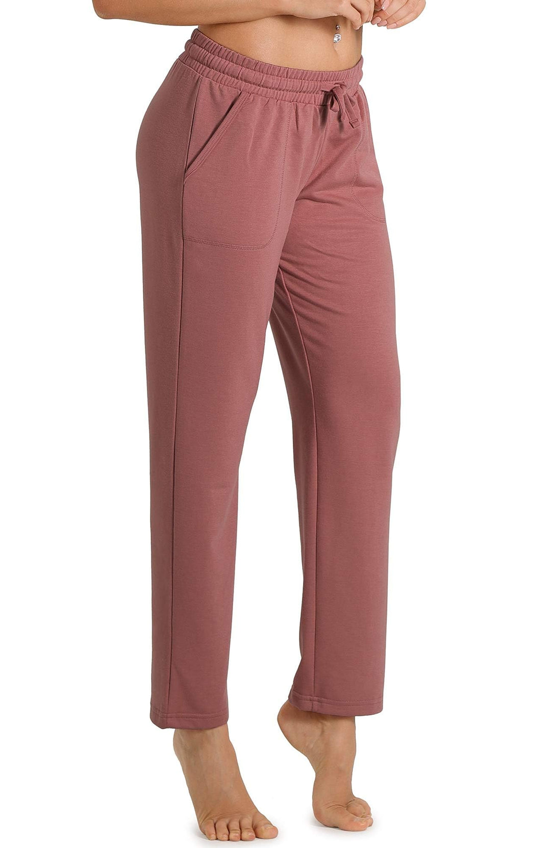 icyzone Damen Jogginghose Sweathose Lang Sporthose Freizeithose geradem Bein Hose mit Tunnelzug S Ra