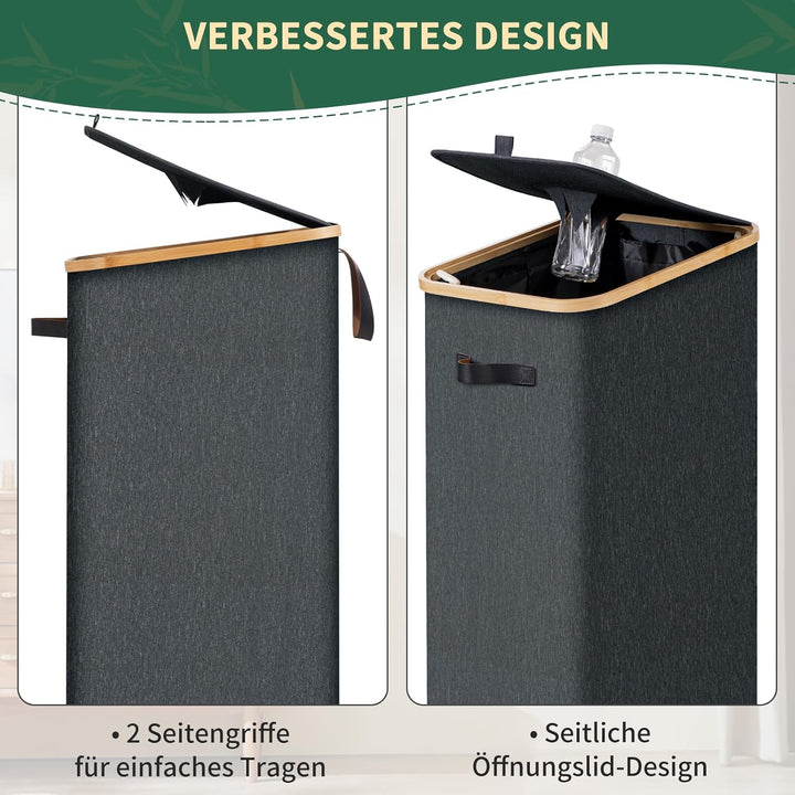 AINIYNM Pfandflaschen Sammelbehälter mit Deckel 100L XXL Tragetasche Pfandbehälter mit Loch Pfandfla