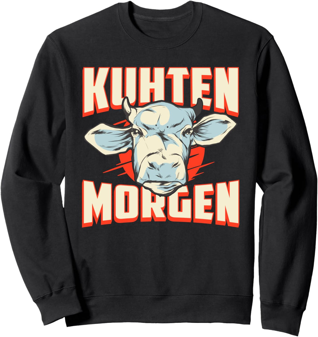 Kuh & Landwirtin Bio Bauer Lustiges Kühe Kuhten Morgen Sweatshirt
