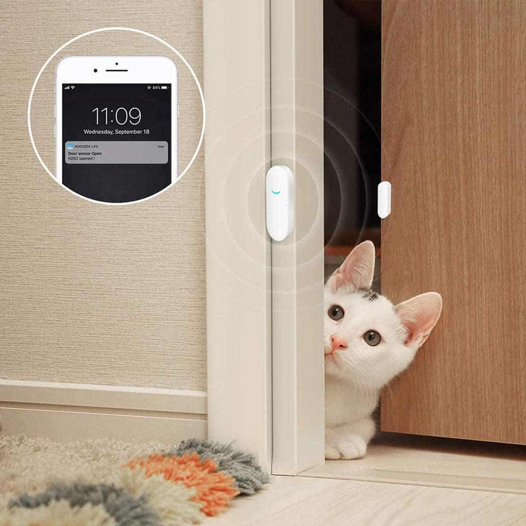 Tuya WiFi Door and Window Sensors, Smart Alarm with Free Notification App Control, Home Security Ala
