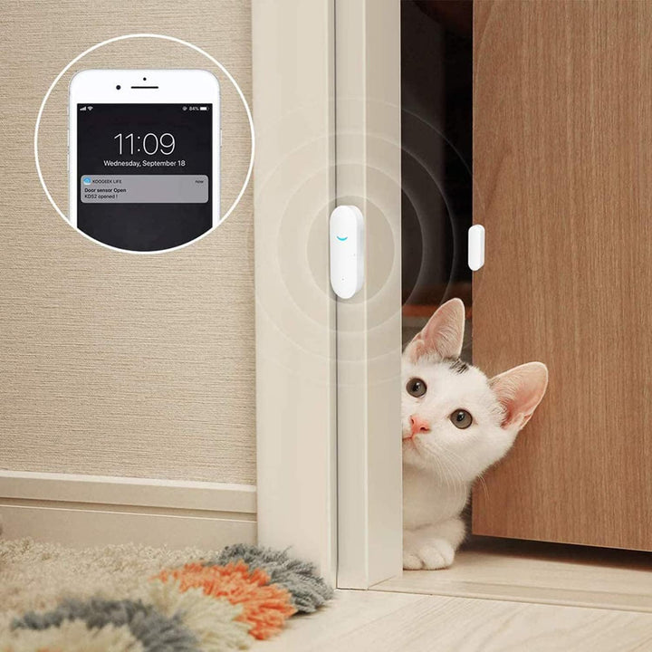 Tuya WiFi Door and Window Sensors, Smart Alarm with Free Notification App Control, Home Security Ala
