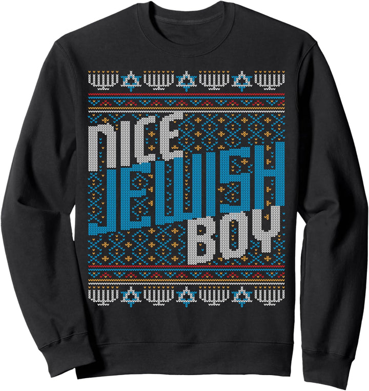 Nice Jewish Boy Jude Happy Hanukkah Ugly Christmas Sweater Sweatshirt