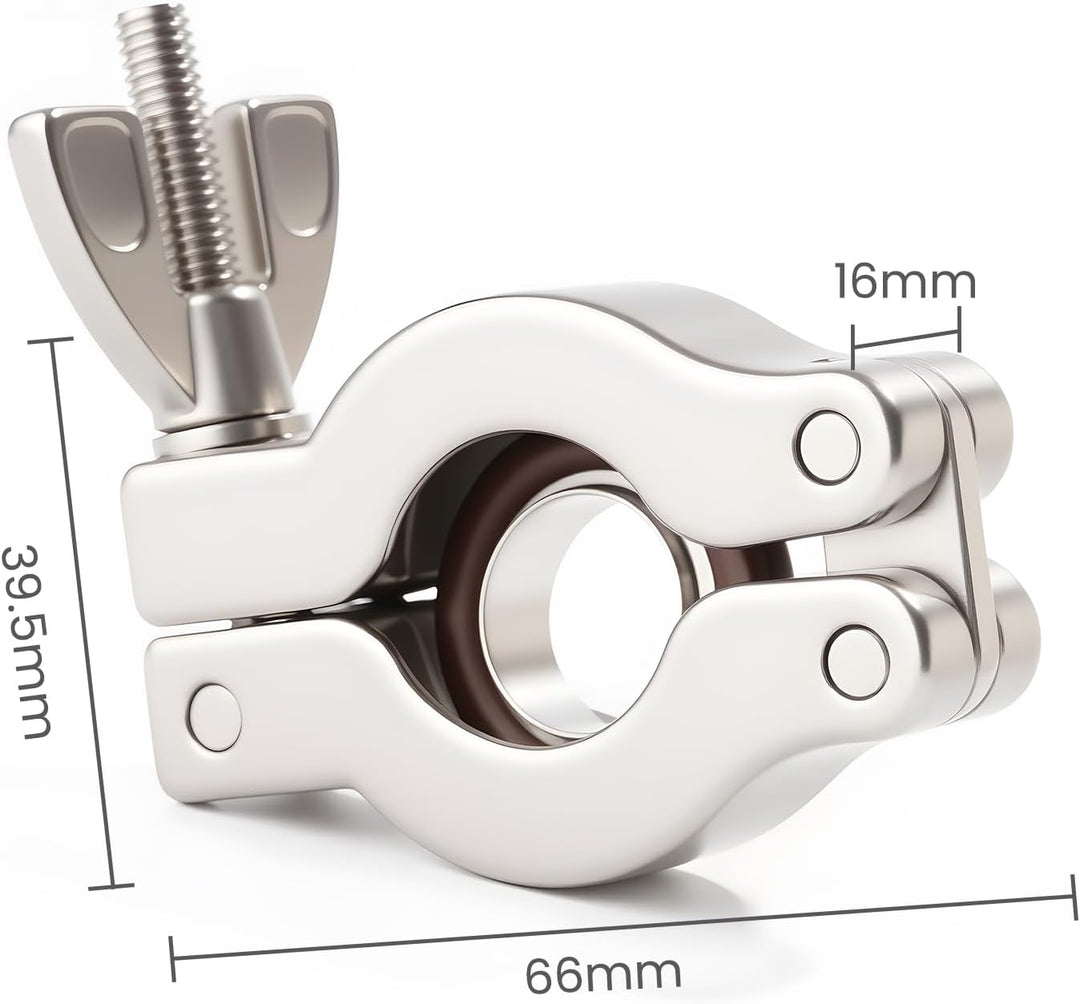 2 Stück KF16 Edelstahl 304 Klemme mit Edelstahl 304 Zentrierring KF16 mit Schnellspannern und O-Ring