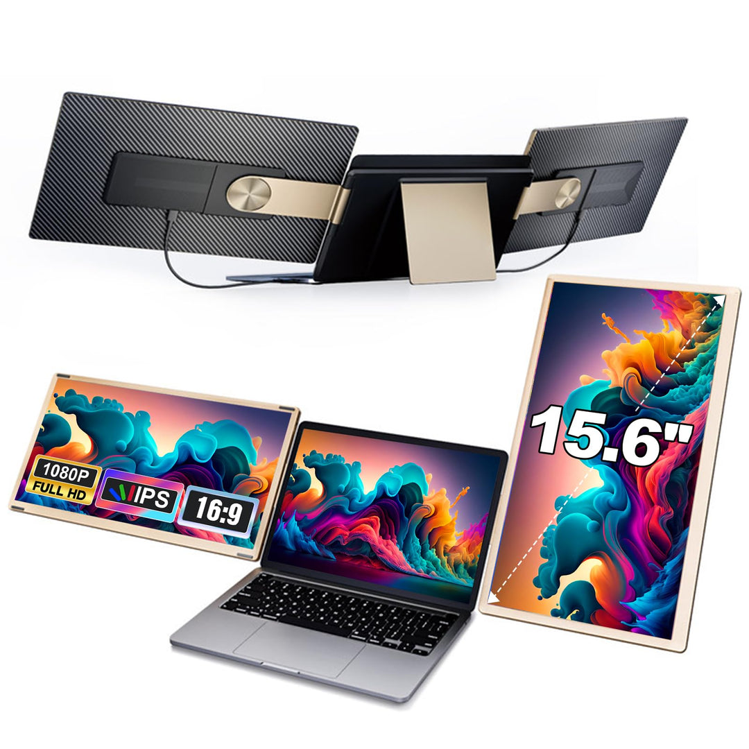 Laptop Screen Extender, Laptop Monitor Erweiterung, Triple Monitor, HDMI/USB-A/Type-C Plug & Play Sc