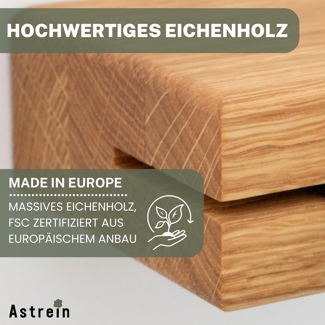 ASTREIN® | Schlüsselbrett aus Holz | Magnetisches Schlüsselbrett | Schlüsselaufbewahrung aus Eiche |