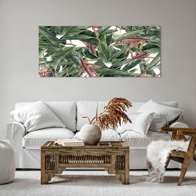 Wandbilder Dekoration Wohnzimmer Pflanze Blatt Blume Panorama Bilder auf Leinwand 120x50cm Leinwandb