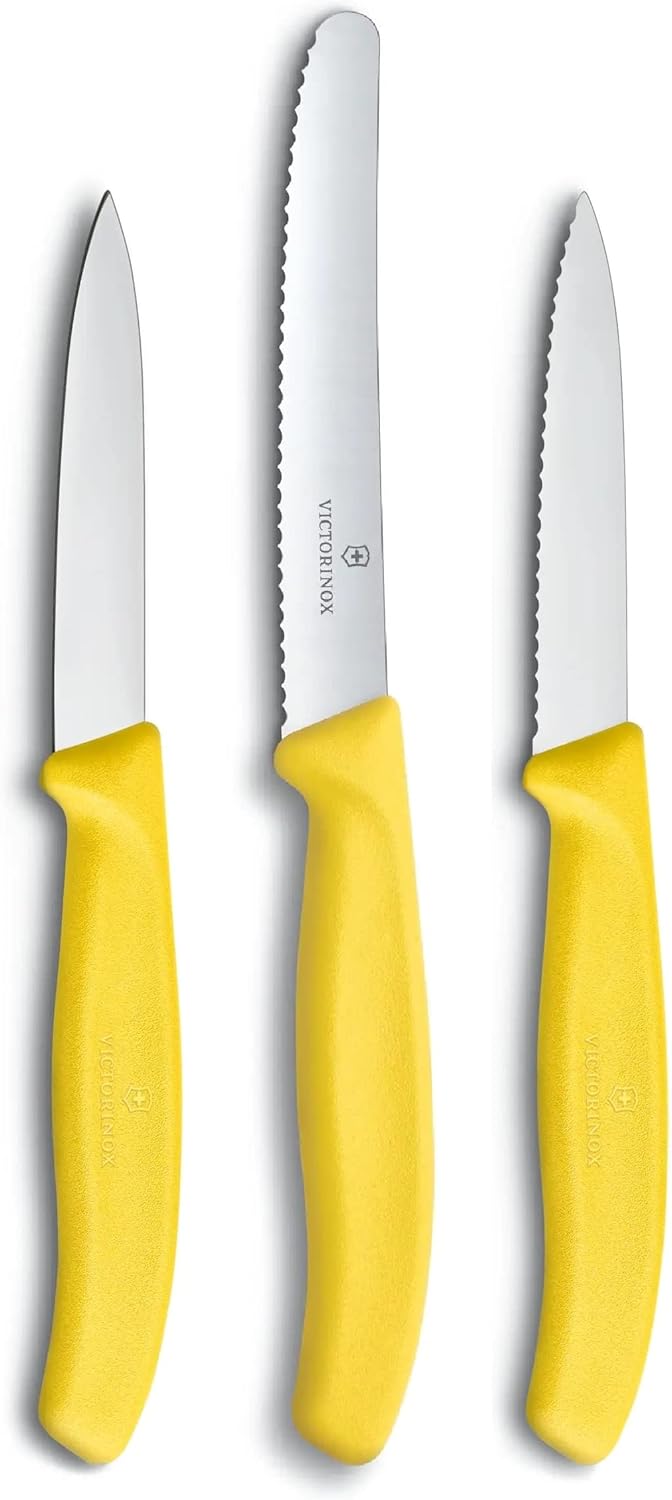 Victorinox 3-tlg Gemüsemesser-Set Swiss Classic - Küchenmesser, Obstmesser - Swiss Made - Gelb Gelb