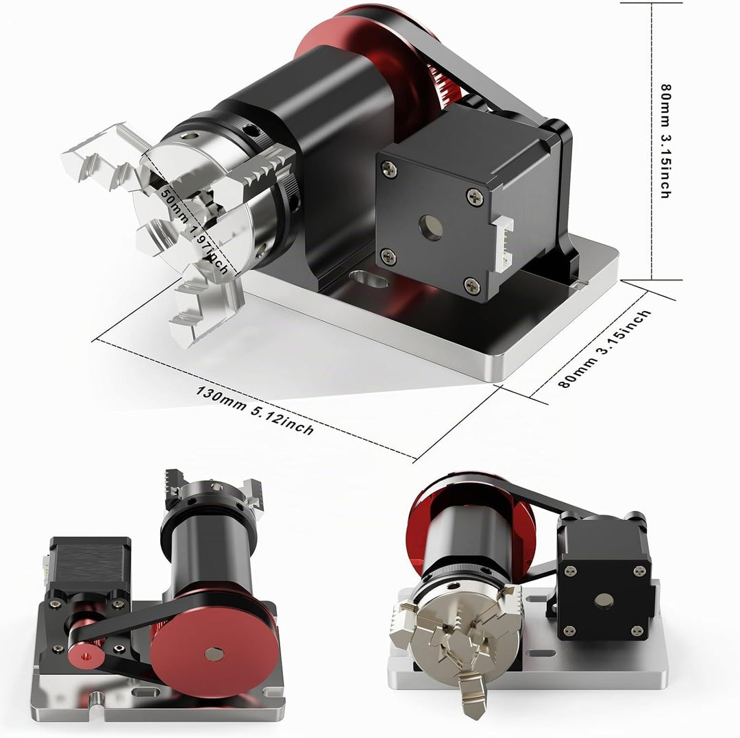 Twotrees CNC-Drehmodul-Kit für TTC450, TTC450 Pro, Lasergravierer Y-Achsen-Drehwalze mit 360°-Drehun