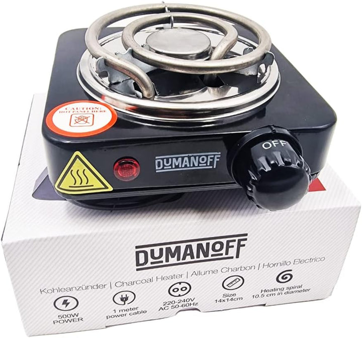 Elektrischer Kohleanzünder 500 W – Heizplatte für Naturkohle – Durchmesser 10,5 cm – Farbe Schwarz