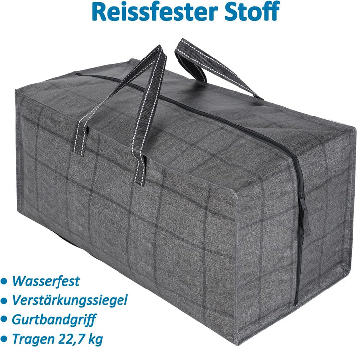 VENO 8-er Pack extra grosse Umzugstaschen mit Rucksackgurten, Umzugshelfer, starke Griffe und Reissv