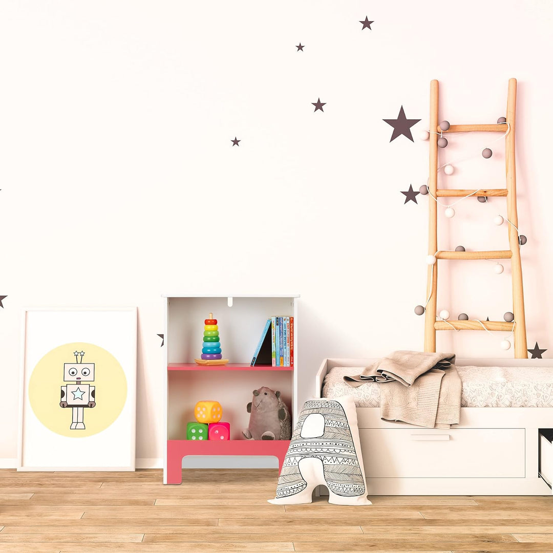 Relaxdays Kinderregal, 2 Fächer, HxBxT: 66x48x24 cm, für Bücher &amp; Spielsachen, Spielzeugregal Kinder