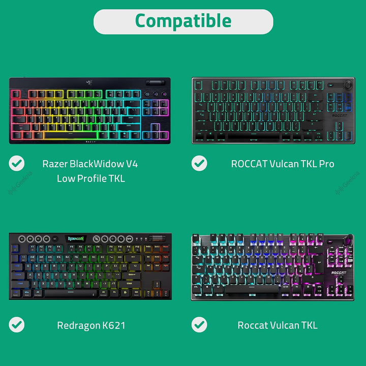 Geekria Low Profile TKL Tastaturhülle, kompatibel mit Razer BlackWidow V4 Low Profile TKL, Redragon