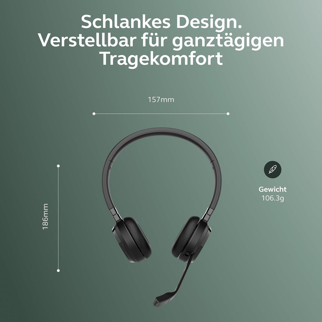 Jabra Evolve 65 TE (3. Ausgabe 2025) Kabelloses Bluetooth-Stereo-Headset mit Geräuschunterdr.-Mikrof