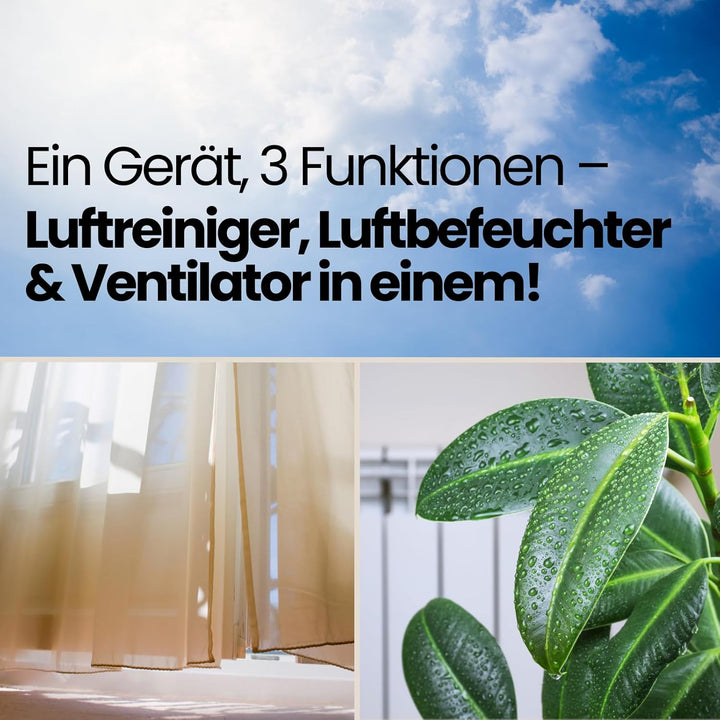 Steba Mini-Luftwäscher mit Ventilatorfunktion, 3in1- Luftreiniger, befeuchter und Ventilator, 3 Leis