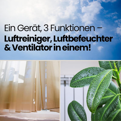 Steba Mini-Luftwäscher mit Ventilatorfunktion, 3in1- Luftreiniger, befeuchter und Ventilator, 3 Leis