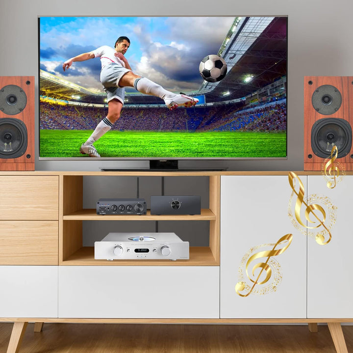 XMSJSIY 4-Wege Bidirektional L/R RCA Stereo Audio Switcher, 1 in 4 Out oder 4 in 1 Out, L/R Sound Ch