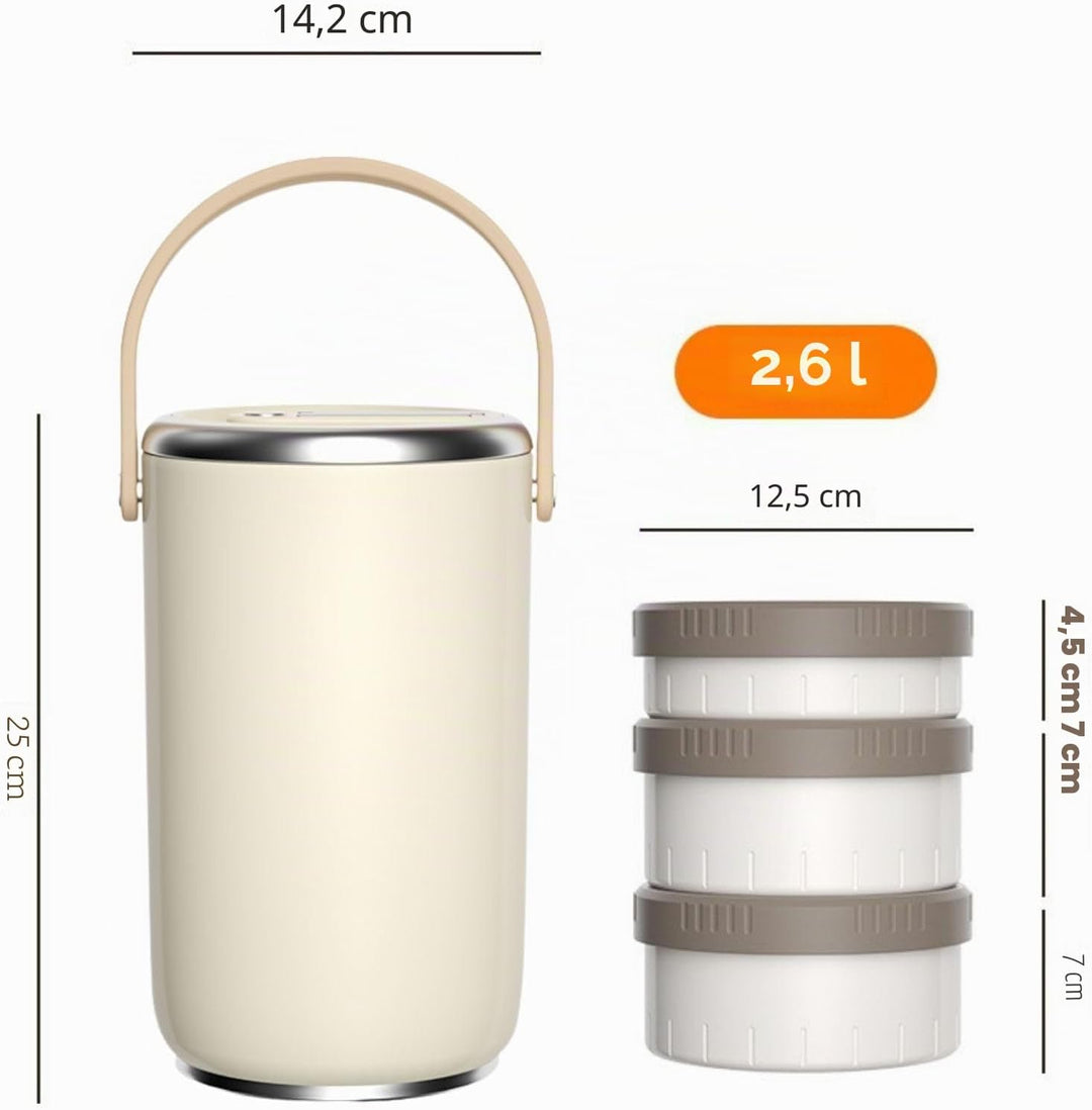 Thermobehälter für Essen 2600ml, Edelstahl Warmhaltebehälter Tragbare Isolierte Thermobecher Essen m