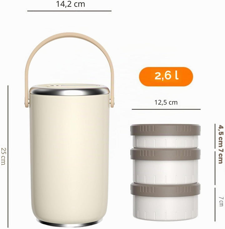 Thermobehälter für Essen 2600ml, Edelstahl Warmhaltebehälter Tragbare Isolierte Thermobecher Essen m