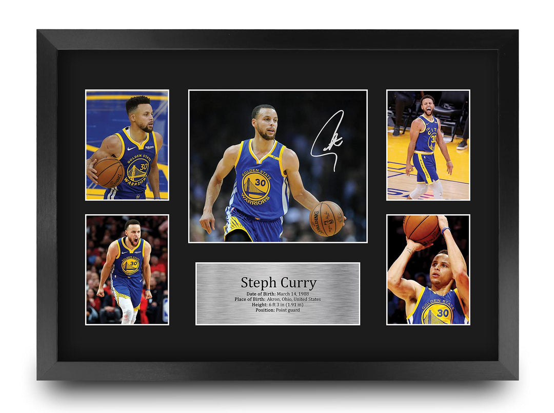 HWC Trading FR A3 Steph Curry Golden State Warriors Geschenke Gedruckt, Signiert Autogramm-Präsentat