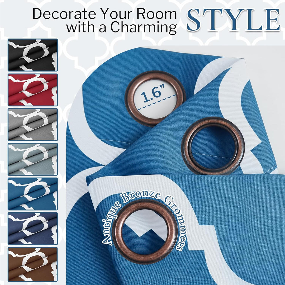 Melodieux Marokkanische Mode, wärmeisoliert, Raumverdunkelung, Verdunkelungsvorhänge für Wohnzimmer,