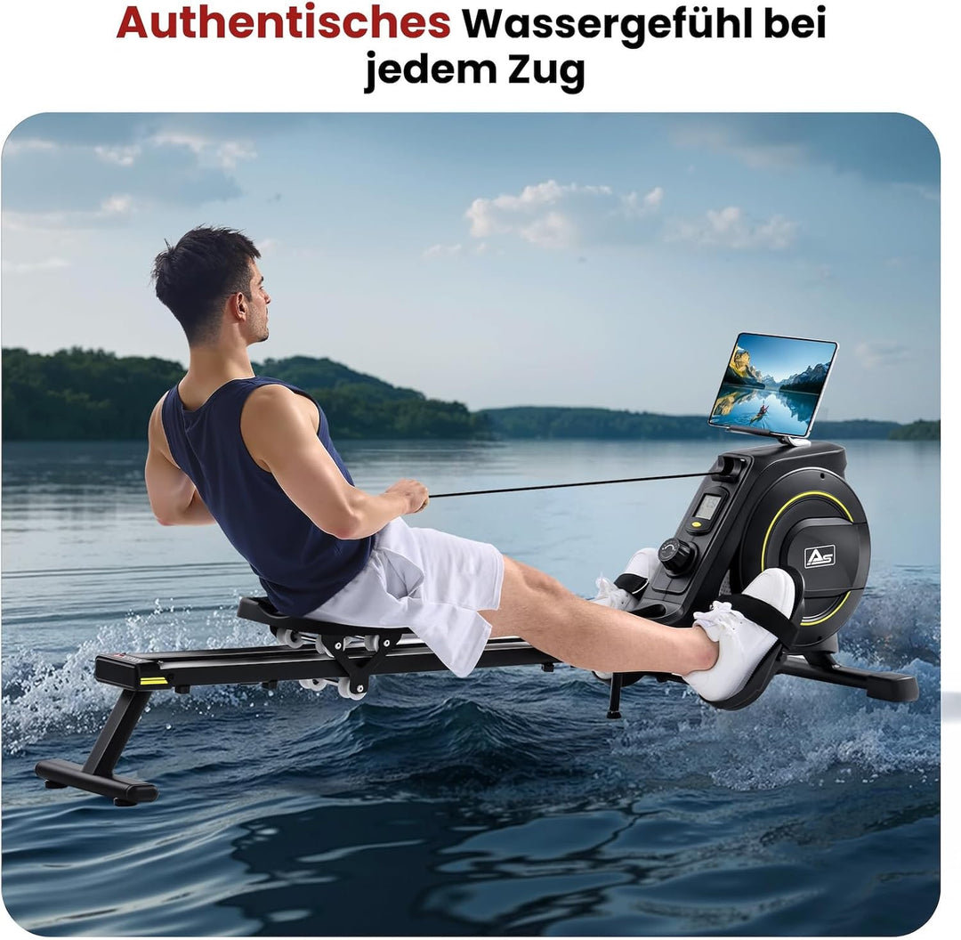 AsVIVA RA11 Rudergerät klappbar, Rudermaschine Heimtrainer mit Magnetbremse, leise, generatorbetrieb