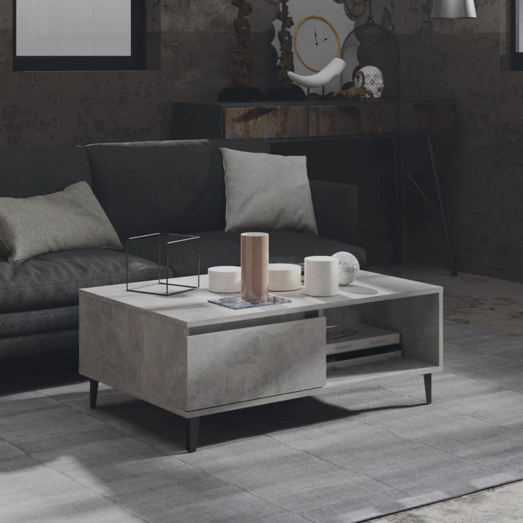 FIRBNUS Couchtische mit Offenes Fach Side Table Beistelltisch Holz Wohnzimmertisch Modern Design Tis