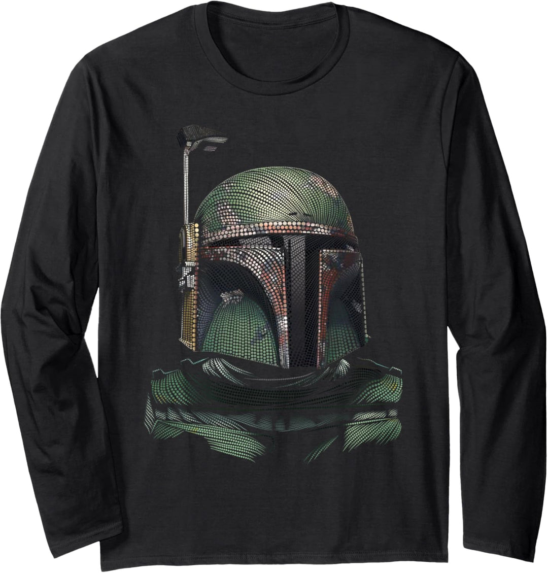 Star Wars Boba Fett Dotted Portrait Langarmshirt