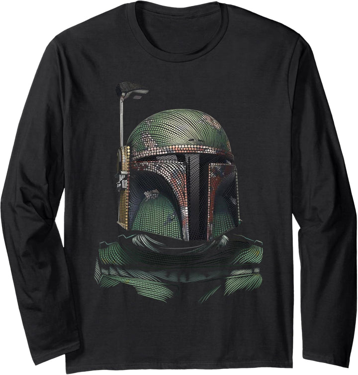 Star Wars Boba Fett Dotted Portrait Langarmshirt