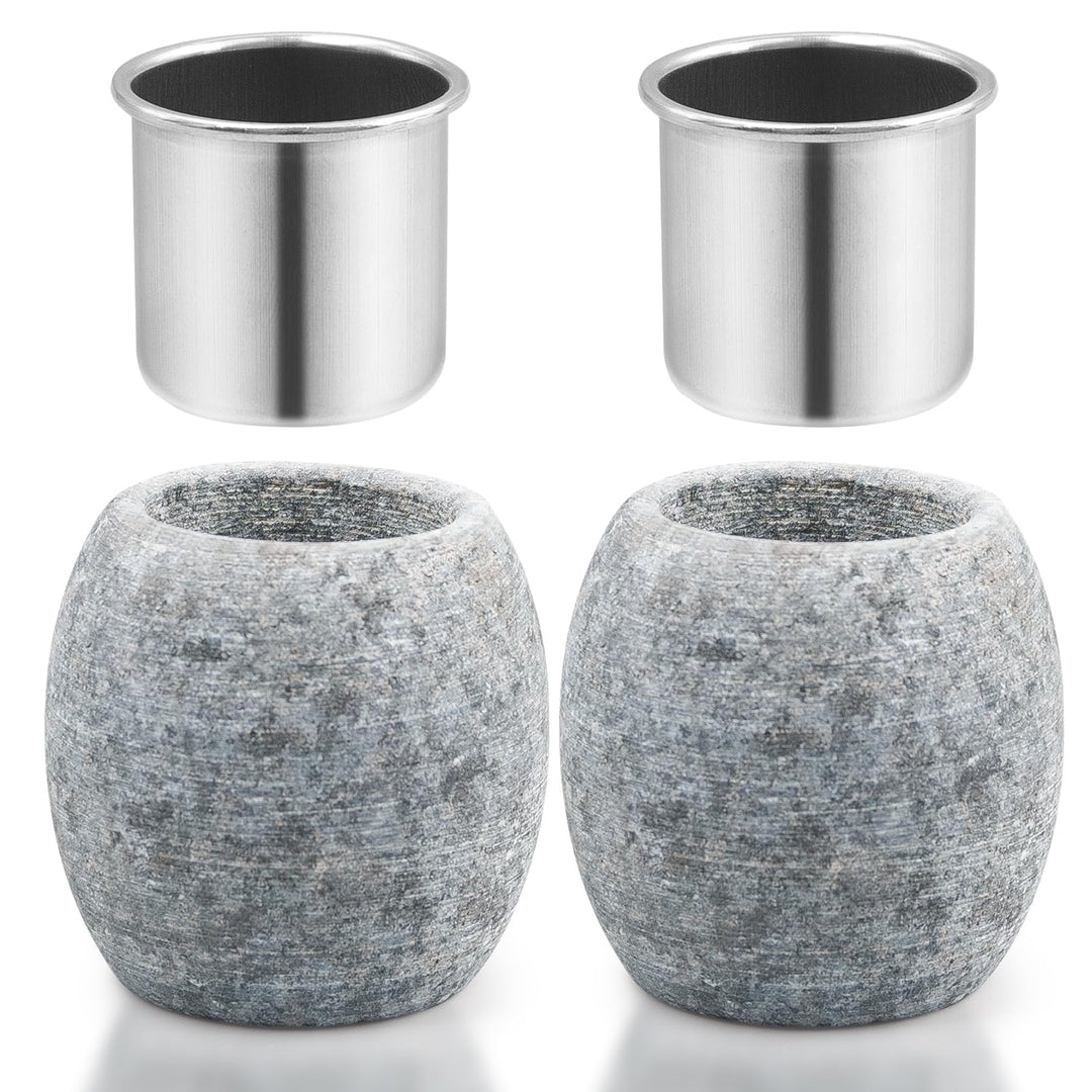 2 Stück Verdampferschale für die Sauna, 6,4 × 5,6 × 5,6 cm, Aromatherapie Stein Zubehör mit Edelstah