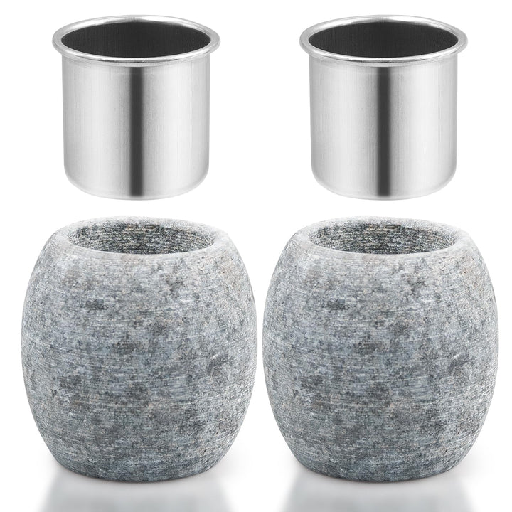 2 Stück Verdampferschale für die Sauna, 6,4 × 5,6 × 5,6 cm, Aromatherapie Stein Zubehör mit Edelstah