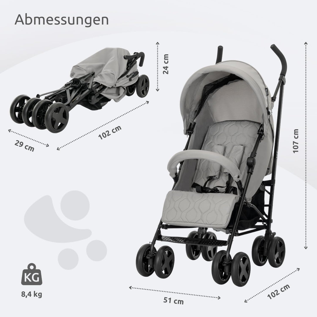 Lorelli Kinderwagen Ida, Reisebuggy, Baby Buggy klein zusammenklappbar, Leicht - nur 8,4 kg, kompakt