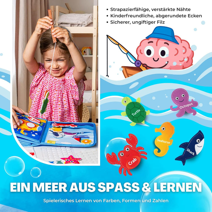Montessori Busy Book für Kinder von 1, 2, 3 und 4 Jahren, Busy Board, interaktives Lernbuch, sensori
