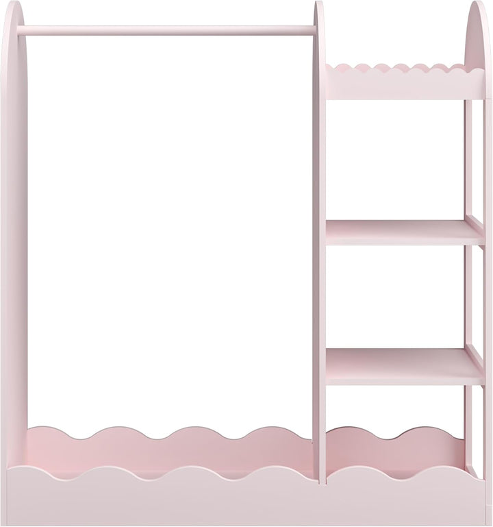 [en.casa] Kindergarderobe stehend Vestnes Kinder Kleiderschrank mit Spiegel und Kleiderstange 100 x