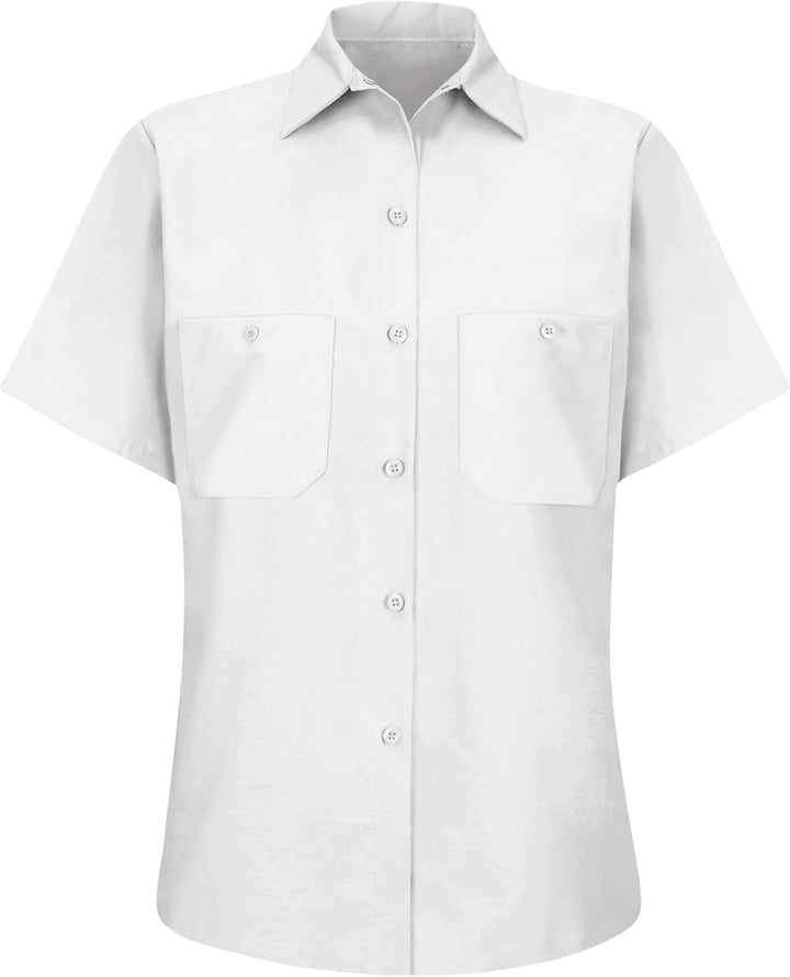 Red Kap Damen Women's Short Sleeve Industrial Work Shirt Hemd S Weiss, S Weiß