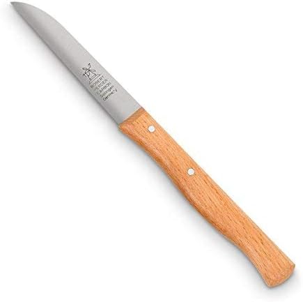 Windmühlen 1385 Gemüsemesser (2er Set) mit gerader Klinge, langer 85 mm Griff aus Buche, 2