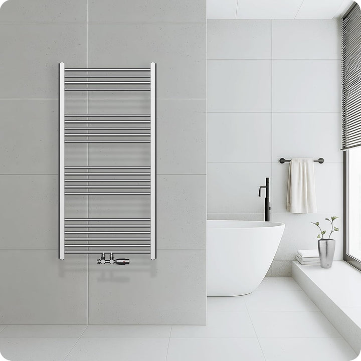 Belvit Badheizkörper, 1200x600 mm, 557 Watt, Mittelanschluss, Nabenabstand 50 mm, Qualitätsstahl, Ed