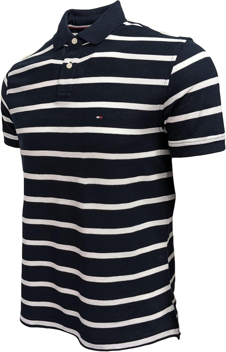 Tommy Hilfiger Herren Kurzarm Poloshirts S Marineblau/Weiss, S Marineblau/Weiß