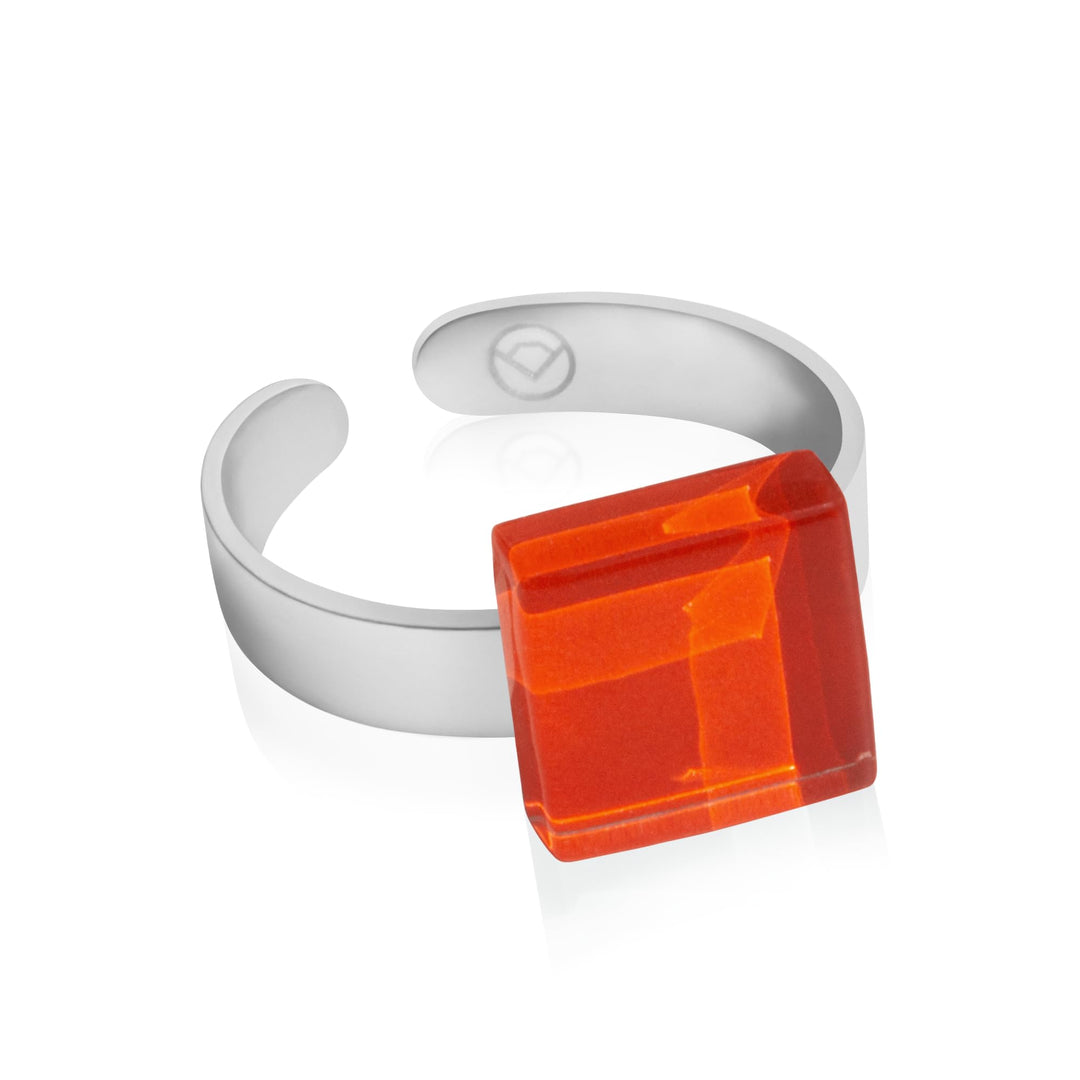 Ring mit Stein (10mm) • Geburtsstein Schmuck Damen bunt • Kleiner Edelstahlring grössenverstellbar (