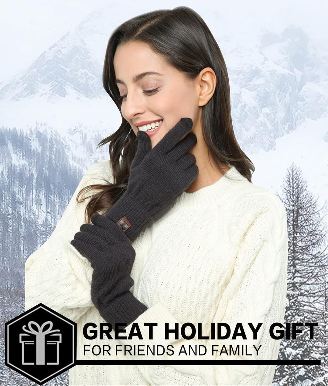 Bequemer Laden Damen Winter Warm Touchscreen Handschuhe Thermo Winterhandschuhe Kaschmir Strickhands