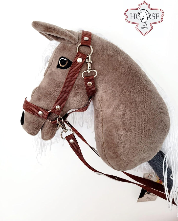 Steckenpferd A4 (Pferd auf einem Stock) Hobby Horse A4 komplett mit Kantar wie auf dem Foto (Spotted