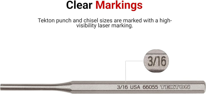TEKTON Splintentreiber-Set, 8-teilig (1/16-1/4 Zoll) | PNC93001, Splintentreiber-Set
