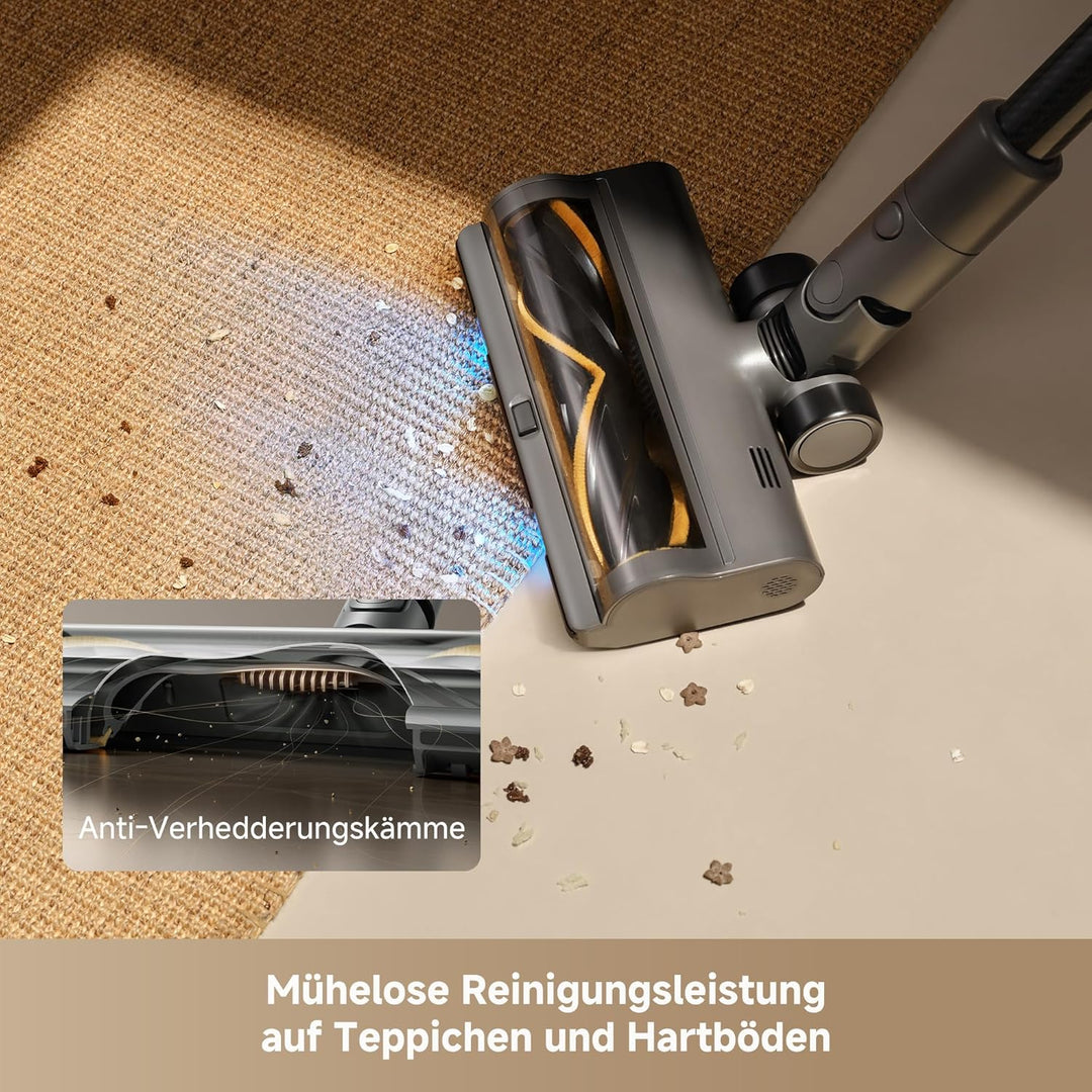 dreame R30 Kabelloser Staubsauger, Seitenbürste, für zahlreiche Flächen, Staubbeleuchtung, ohne Verh