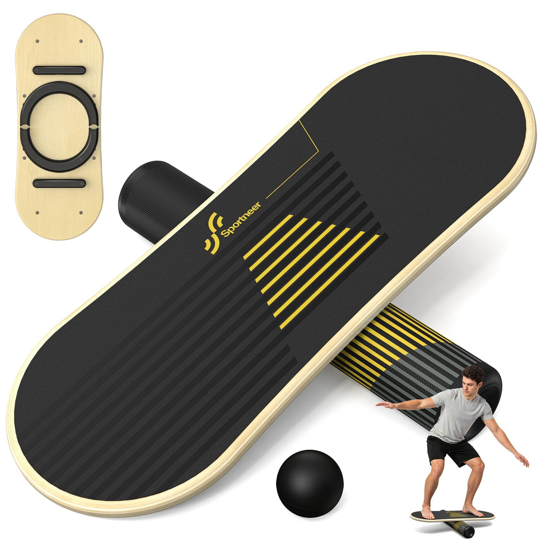 Sportneer Balance Board, 7 Modi Wackelbrett Indoorboard Skateboard Surf Balance Board mit verstellba