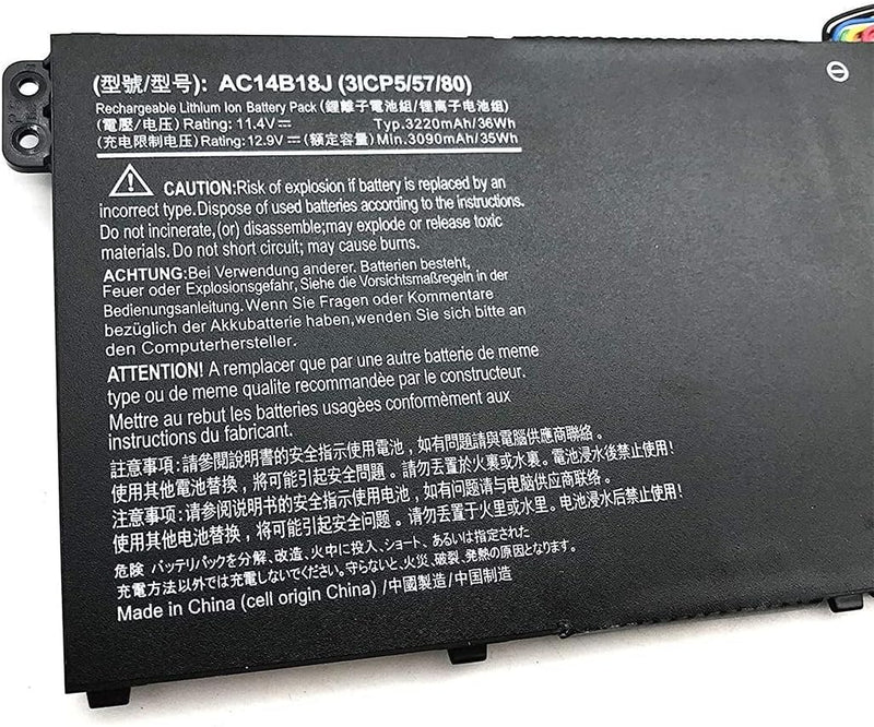 XITAIAN 11.4V 36Wh 3220mAh AC14B18J 4ICP5/57/80 Ersatz Laptop Akku für Acer Chromebook 11 B115-M B11