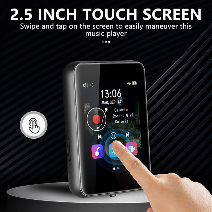 COVVY 72 GB MP3 Player, Musik-Player mit Bluetooth 5.2, eingebauter HD-Lautsprecher, FM-Radio, Sprac